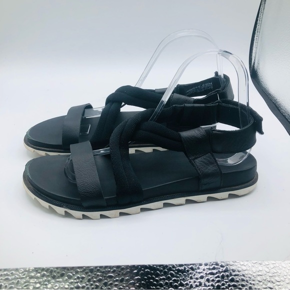 Sorel‎ Women's Black Leather Roaming Decon Strappy Sandals - 7.5 - Picture 6 of 10